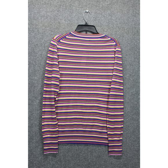 Women’s Merino Wool Sweater Gap Large Tall Striped Pink Orange Blue NEW - Picture 3 of 4